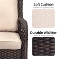 thumbnail image 7 of Yartaka 3 Pieces Outdoor Wicker Swivel Rocker Patio Set with Premium Cushions and Armored Glass Top Side Table for Backyard Beige, 7 of 7