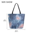 thumbnail image 5 of FORMRS Womens Canvas Tote Bag with Zipper Inner Pocket Shoulder Handbag, Trees in The Night, 5 of 7