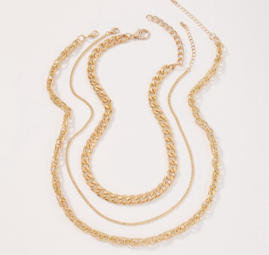 Faux 18K Gold Rope Chain Necklace, Fake 