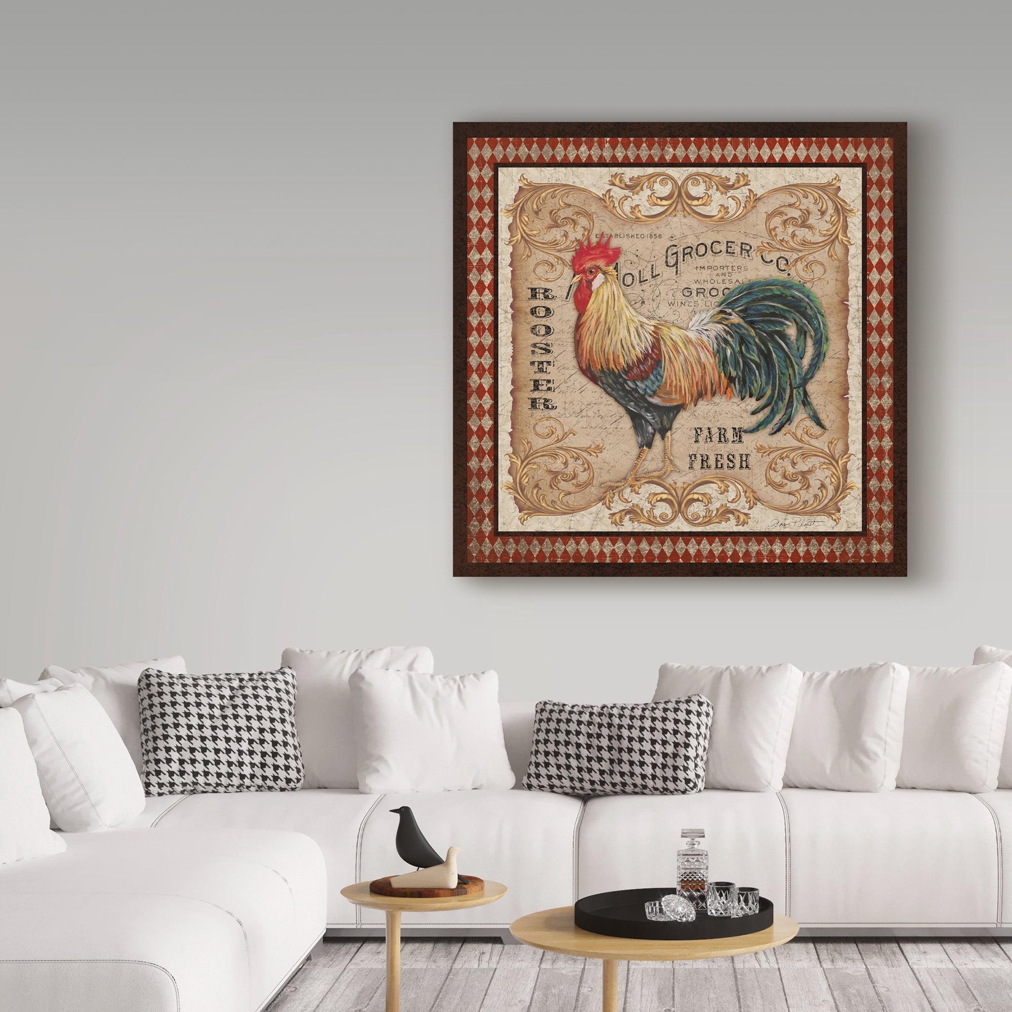 Trademark Fine Art 'Old World Rooster 2' Canvas Art by Jean Plout