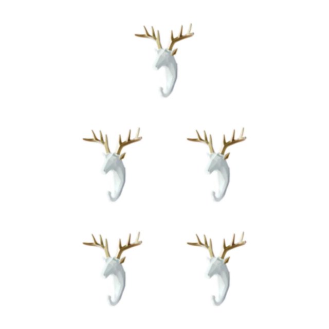 mmirethe Coat Hooks Made Of Resin Ensuring Long-lasting Not Easy To Wear. Easy To Install White gold (deer) 5Set