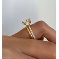 thumbnail image 5 of vylahjewellery Three Stone Moissanite Proposal Ring Double Prong Cushion Cut Engagement Bridal Ring Vermeil Yellow Gold Wedding Ring, 5 of 6