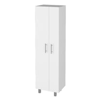Pemberly Row Contemporary 71"H Engineered Wood Closet Pantry in White