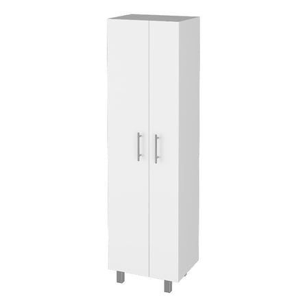 Pemberly Row Contemporary 71"H Engineered Wood Closet Pantry in White