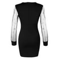 thumbnail image 5 of YMNXA Women's Dress Long Sleeve V Neck Mesh Sequins Retro Style Elegant Comfortable Dresses For Casual Daily Wear And Party Black L, 5 of 7