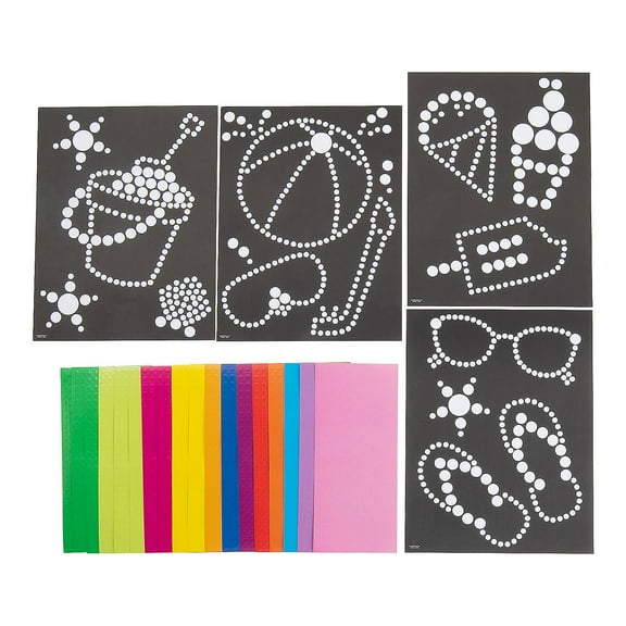 8 1/2" x 11" Summertime Dot Sticker Paper Art Sheets - 12 pieces