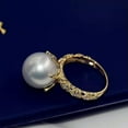 thumbnail image 2 of EOEMY Gorgeous Huge Aaaa 10-11mm Round Natural South Sea White Pearl Ring Can Adjust-White Pearl, 2 of 2