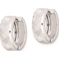 thumbnail image 2 of Sterling Silver Rhodium Polished Patterned Hinged Hoop Earrings (15 X 15) Made In Turkey qe8509, 2 of 5