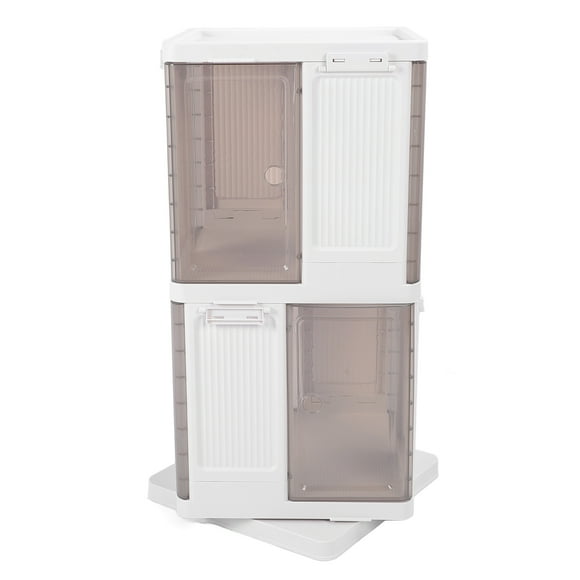 360 Rotating Bookshelf, PP Corner Bookshelf for Small Space Magnetic Door Floor Standing Bookcase with Storage Rack