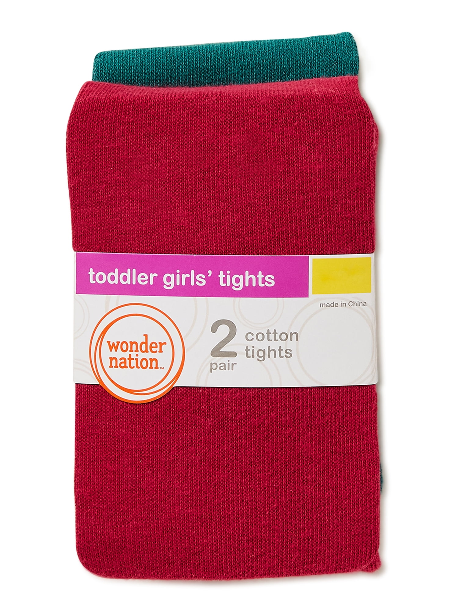 Wonder Nation Toddler Girls’ Flat Rib Tights, 2-Pack