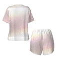 thumbnail image 5 of Naloa Glitter Light Pearl Women's Short-Sleeved Pajama Set, Loungewear, Summer pajamas, Breathable Cozy - X-Large, 5 of 9