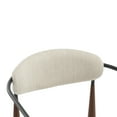thumbnail image 6 of Noble House Minimalist Fabric Upholstered Dining Chairs with Metal Frame, Walnut+Black, Set of 2, 6 of 9