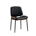 thumbnail image 6 of Hassch Set of 2 Retro Dining Chairs, Faux Leather Upholstered Kitchen Side Chairs with Ergonomic Shell Seat and Sturdy Metal Legs (Black), 6 of 7