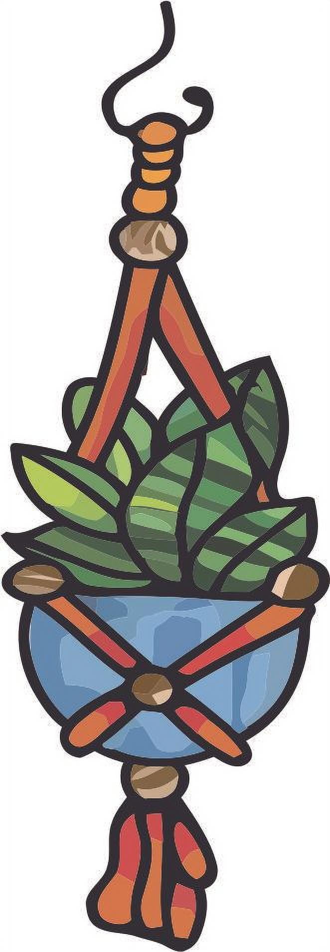 Hanging Plant Plants Pot Vinyl Stained Glass Film Static Cling Window