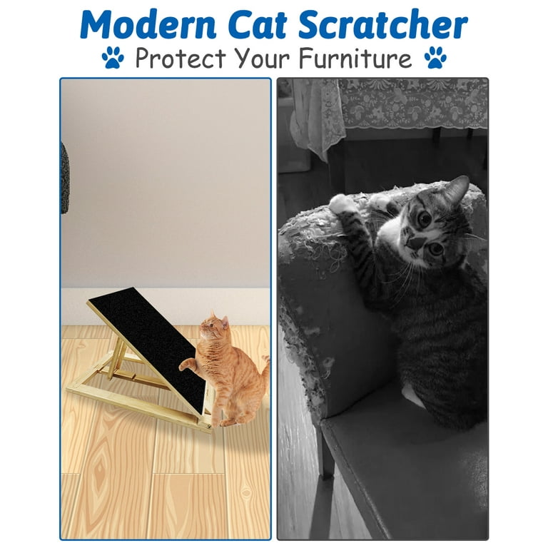 Hamiledyi Cat Nail File Scratcher Board, Adjustable Wooden Ramp