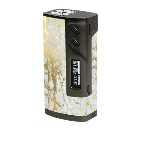Skin Decal For Sigelei 213W Tc Temp Control Vape Mod / Marble White Gold Flake
