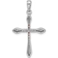 thumbnail image 3 of Sterling Silver Rhodium-Plated Garnet Cross Pendant (Width 21.98) - Jbsp, 3 of 5