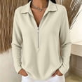 thumbnail image 2 of Women's Casual Long Sleeve Comfy Knit Top Versatile Soft Layer Outfits For Daily Wear Work Office | CSEONE,Beige L, 2 of 9