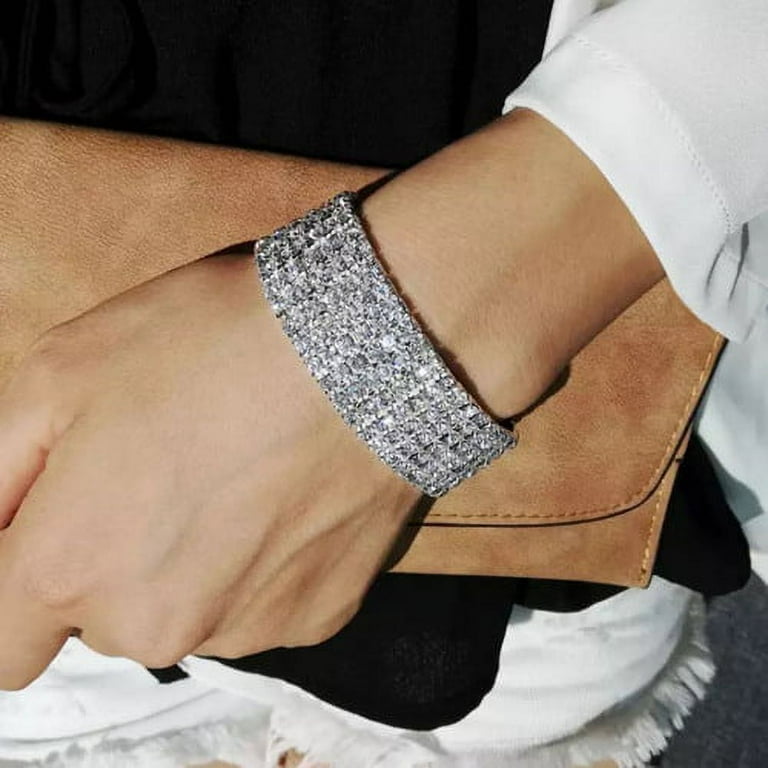 Zhaomeidaxi Exquisite Multi-row Rhinestone Bracelets Bangle