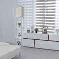 thumbnail image 5 of Simple Designs 62.5" Three Shelf Etagere Organizer Storage Floor Lamp With White Linen Shade For Living Room, Bedroom, Office, Hallway, White, With Color Changing Led Bulb Included, 5 of 6
