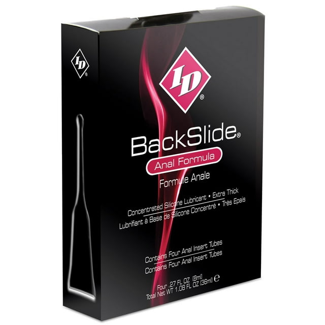 ID BackSlide Lubrifiant Personnel Épais à Base de Silicone pour l'Anus, 8 ml (Lot de 4)