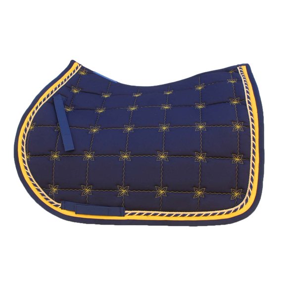Horse Cotton Quilted All Purpose ENGLISH SADDLE PAD Trail Contoured Navy 72F39