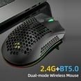 thumbnail image 2 of yeacher BM600 Dual-Mode Wireless Mouse with RGB Lighting, 2.4G & Bluetooth 5.0, Lightweight Design, 3-Level DPI Adjustment, Green Color Option, 2 of 6