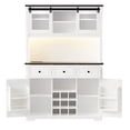 thumbnail image 6 of 71" Bar Cabinet With Internal Storage Rack, Kitchen Hutch Storage Cabinet With Wine And Glasses Rack, Sliding Door, Power Outlet, Pegboard, Drawers, Farmhouse Coffee Bar, 6 of 8