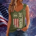 thumbnail image 5 of IDOCLOTHES 250th Anniversary USA Shirt Women Tank Tops American Flag 250 Years Patriotic Freedom Red White and Blue Outfits Army Green, L, 5 of 6
