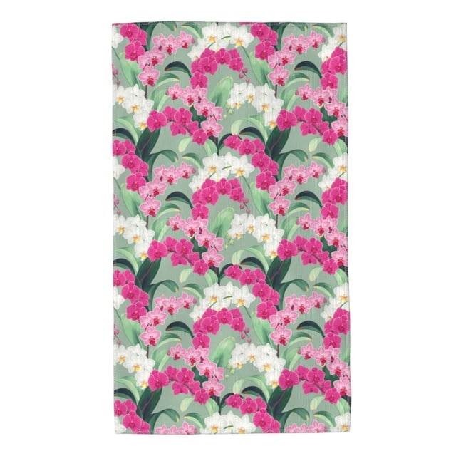 Balery Orchids Flowers Toalla de Microfibra Premium con Estampado – 27.5x16 pulgadas, Alta Absorción, Suave y Aterciopelada, Secado Rápido