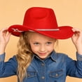 thumbnail image 5 of Glitter Rhinestone Cowboy Hat for Kids Wide Brim Suede Star Western Cowgirl Hat for Party Costume Dress Up,One Size, 5 of 5