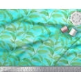 thumbnail image 2 of Soimoi Blue Rayon Fabric Pine Leaves Print Fabric by Yard 56 Inch Wide, 2 of 3