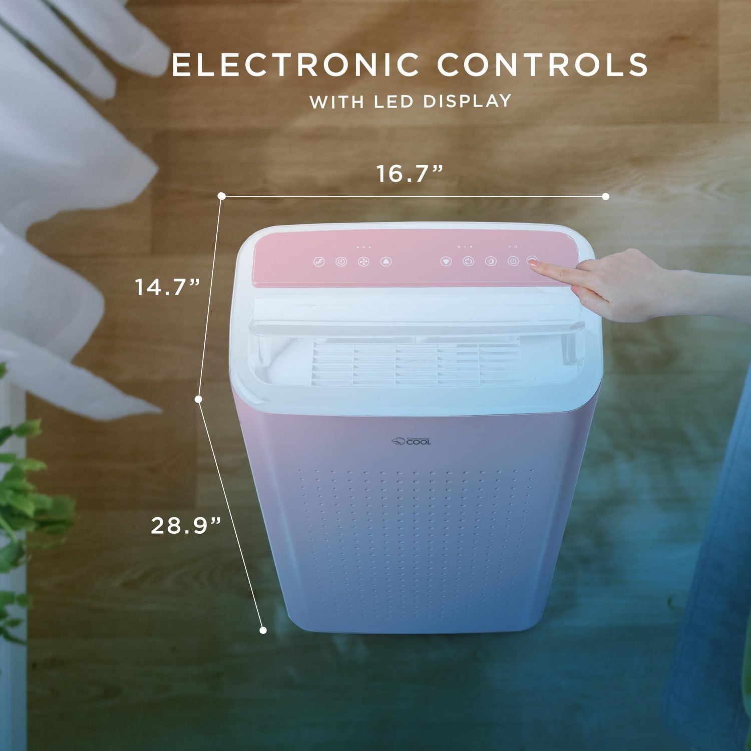 Commercial Cool 9,000 BTU ASHRAE 128 Smart Portable Air Conditioner, 6,350 BTU SACC/CEC, Pink