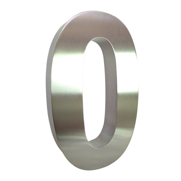Numero para casa digito 0 Acero inoxidable 30cm Artimetalicos