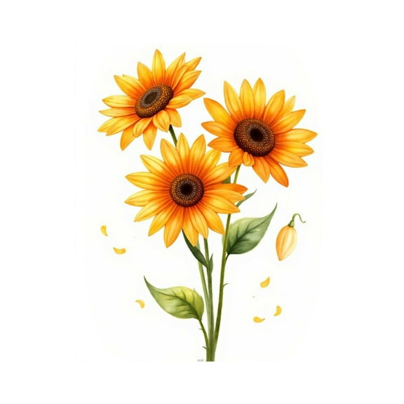 Paint by Numbers Kit for Adults, Sunflower Trio Blossoms Art Paint by Numbers, Easy Paint by Numbers Kit for Adults Beginner, DIY Adult Paint by Number Kits on Canvas, Home Decor