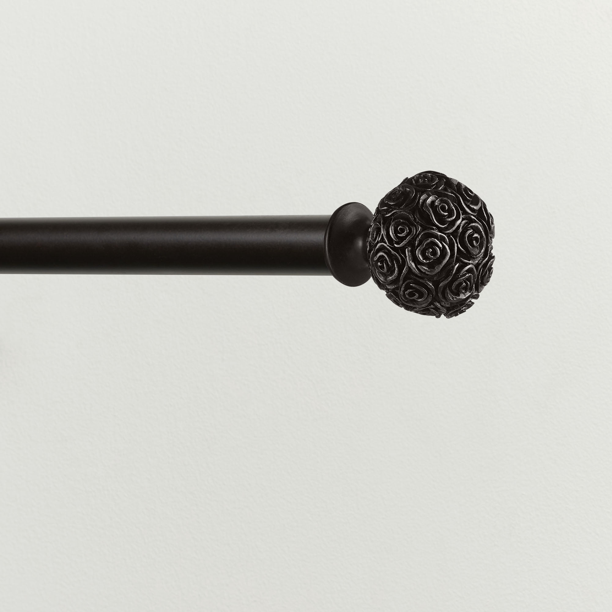 Exclusive Home Peony 1" Curtain Rod and Finial Set, Matte Bronze, Adjustable 66"-120"