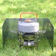 thumbnail image 3 of Camping Stove Windscreen 3 Plates Folding Outdoor Stove Windshield Camp Stove Wind Screen Stainless steel Windshield for Butane Burner Grill Wind Blocker Shield, 3 of 9