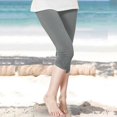 thumbnail image 2 of RUTAYY Children Girls' Leggings Summer Solid Color Stretchy Capri Leggings Comfortable Elastic Yoga Pants Lightweight Casual Daily Wear, Grey, 3-4 Years, 2 of 4