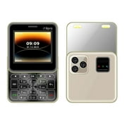 Gold i19 Pro Low Price Rotatable Cute Mini Flip 2G GSM Mobile Phone Push Button Dual SIM Two Torch Whatsapp Magic Voice Blacklist Square Small Ebook Cellphone