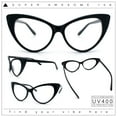 thumbnail image 2 of Classic Womens Gothic Clear Lens Cat Eye Glasses Black, 2 of 9