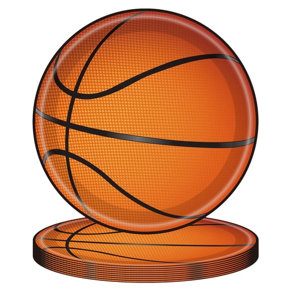10 Pack Basketball Party Paper Plates, 7 Inch Disposable Dinner Plates for Basketball Birthday Party Decorations, Sports Theme Party Supplies for Indoor Outdoor Events