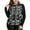 Black-Floral, variant on Charmo Womens Plus Size Long Sleeve Rash Guard Top Zipper Sufing Swim Shirt