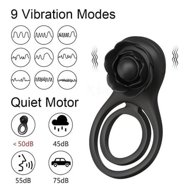 XBONP Vibrating Penis Ring Adult Sex Toys for Men, Silicone Penis Ring with Vibrator Couples Sex Toys, 8 Vibrations Adult Male Sex Toy Remote Control Vibrators for Men Female Couple Pleasure