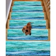 thumbnail image 2 of Turquoise Blue Non-Slip Stair Treads for Wooden Steps, 4 Pack-8x30in Carpet Stair Mats with Adhesive Backing, Noise-Reducing Step Covers for Indoor Stairs, Easy to Install & Residue-Free, 2 of 7