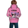 thumbnail image 2 of Sanrio Kuromi Kids' Hoodie 3d Print Sweatshirt Soft Pullover Hooded With Big Pockets Fans Gifts For Boys Or Girls X-Large, 2 of 7