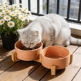 thumbnail image 4 of Comedero cerámico elevado doble para gatos para comida y agua, cuencos elevados inclinados para proteger y prevenir la fatiga de los bigotes, plato alto antideslizante para gatos y perros pequeños, 4 of 7