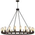 thumbnail image 3 of Vanity Art 20 Lights Wagon Wheel Chandelier Lighting | Modern Hanging Light Farmhouse Candle Style Ceiling Light Fixtures for Living Room Dining Room MLT6220LT-ORB-BD, 3 of 7