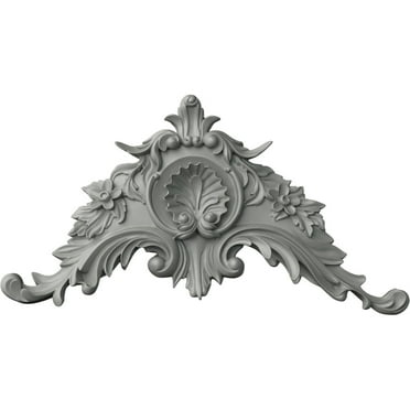 Ekena Millwork 28 3/4"W x 15 1/8"H x 2 7/8"P Large Shell Center with Scrolls