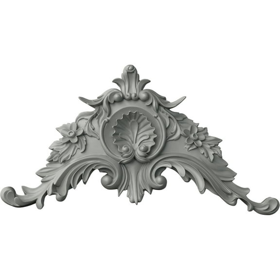 Ekena Millwork 28 3/4"W x 15 1/8"H x 2 7/8"P Large Shell Center with Scrolls