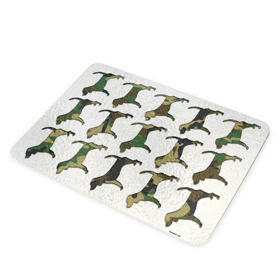 KuzmarK Glass Cutting Board - Bloodhound Camoflauge